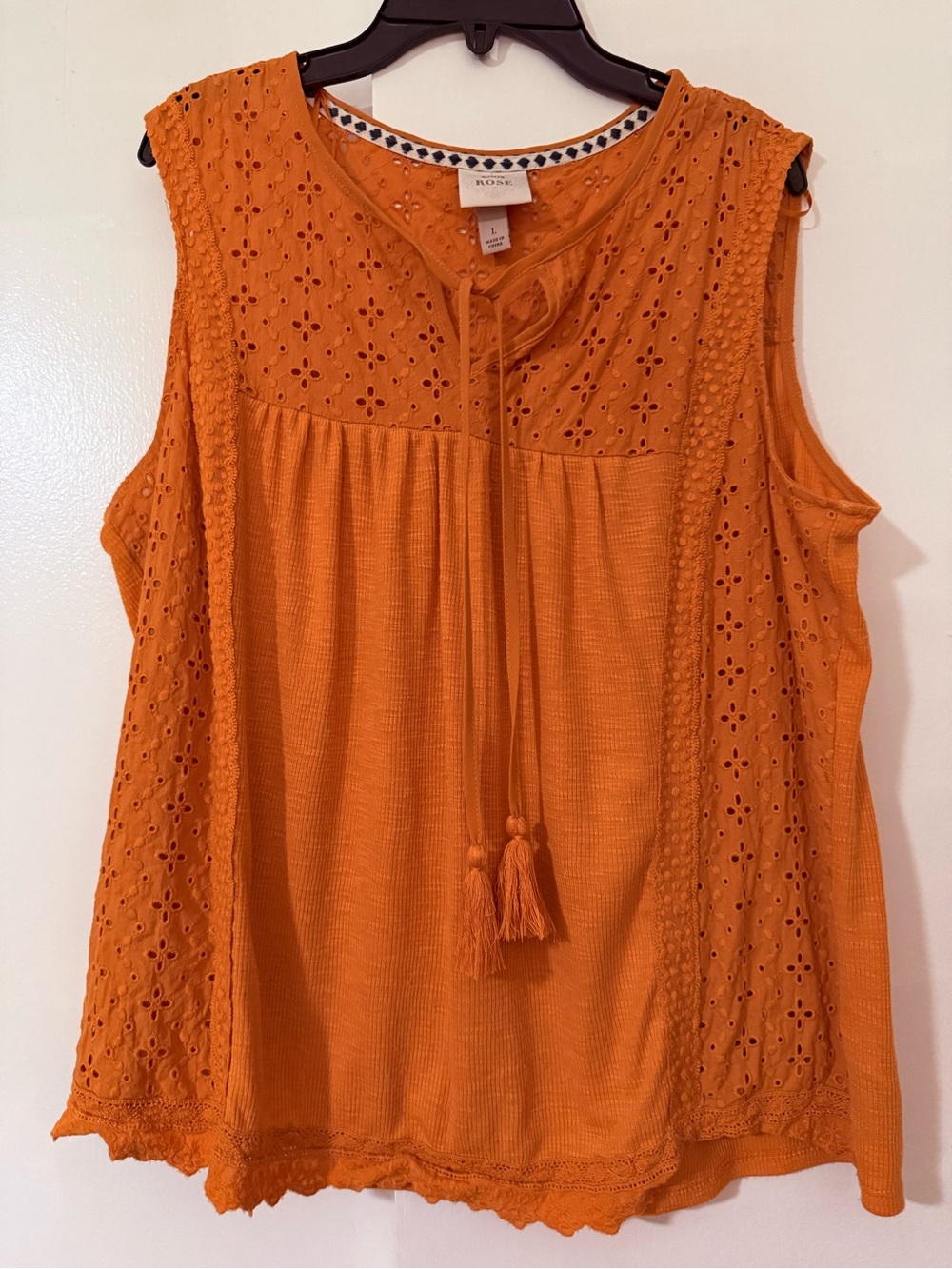 Knox Rose Eyelet Tie-Front Sleeveless Top